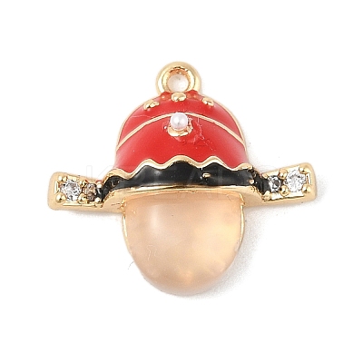 Brass Micro Pave Cubic Zirconia Pendants KK-R219-09G-1