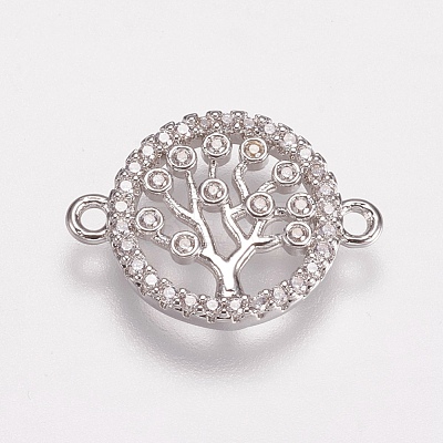 Brass Micro Pave Cubic Zirconia Links ZIRC-E143-40P-1