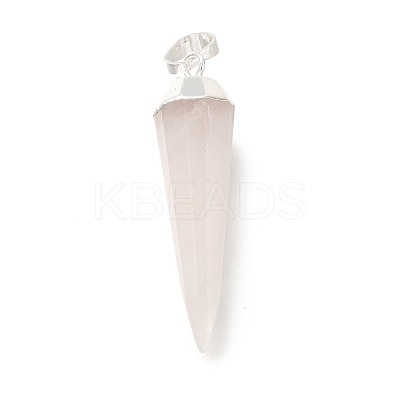 Natural Rose Quartz Pointed Pendants G-P487-02P-1