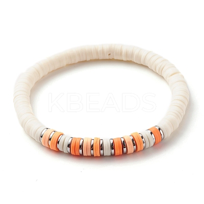 Synthetic Hematite & Polymer Clay Hieishi Stretch Bracelets Set for Women BJEW-JB07430-1