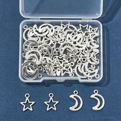 50Pcs 2 Styles Tibetan Style Alloy Charms TIBEP-FS0001-29AS-1