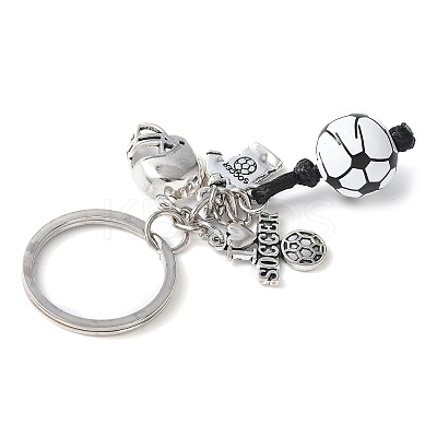 3Pcs Alloy & Wood Keychain KEYC-JKC01187-1