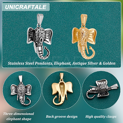 6Pcs 2 Colors PVD Vacuum Plating 304 Stainless Steel Pendants STAS-UN0038-90-1