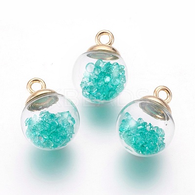 Transparent Glass Bottle Pendants GLAA-L018-M-1