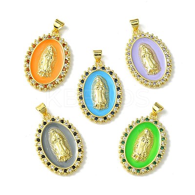 Brass Micro Pave Cubic Zirconia Pendants KK-H472-02G-1