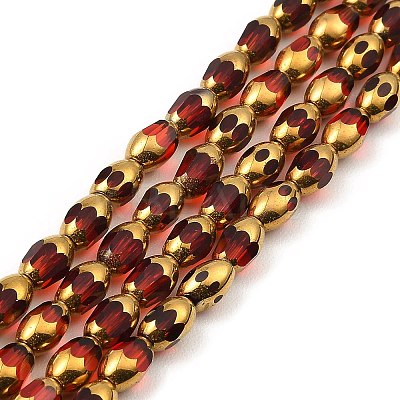 Faceted Electroplate Glass Beads Strands EGLA-P051-04A-A-1