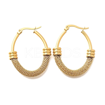 201 Stainless Steel Hoop Earrings LS-EJEW-Q026-15G-B-1