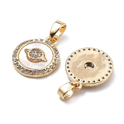 Brass Micro Pave Cubic Zirconia Charms KK-L222-019G-1