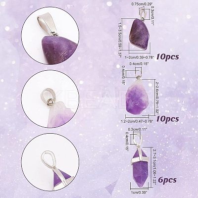 Natural Amethyst Pendants FIND-NB0003-57-1