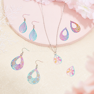 PVD Vacuum Plating 201 Stainless Steel Filigree Pendants STAS-UN0012-50-1