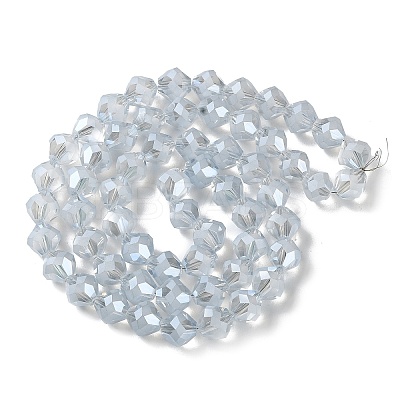 Electroplate Transparent Glass Beads Strands X-EGLA-I019-PL03-1