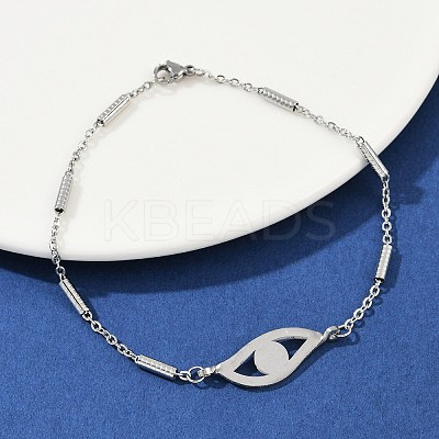 304 Stainless Steel Link Bracelets for Women BJEW-H208-01P-1
