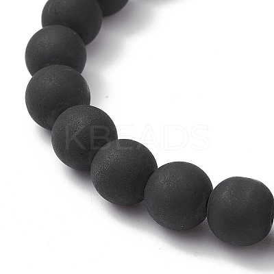 2Pcs 2 Style Synthetic Hematite & Glass Round Beaded Stretch Bracelets Set BJEW-JB10050-03-1