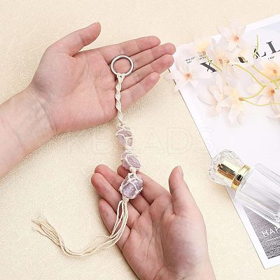 Natural Raw Amethyst Pendant Decoration HJEW-WH0043-18B-1
