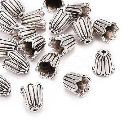 Tibetan Style Alloy Caps X-TIBEB-00864-AS-NR-1