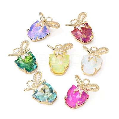 Brass with K9 Glass & Rhinestone Pendants KK-C024-22KCG-1