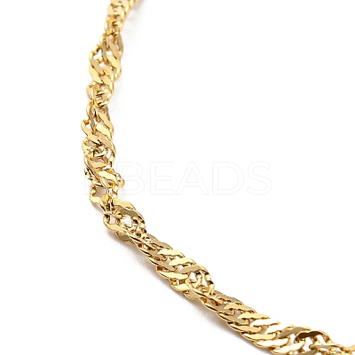 304 Stainless Steel Singapore Chain Bracelets for Women BJEW-B064-10G-1