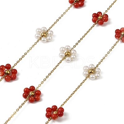 Handmade 304 Stainless Steel Beaded Chains CHS-L031-11G-01-1