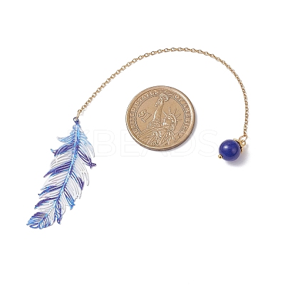 Stainless Steel Feather & Alloy Bookmarks AJEW-JK00402-01-1