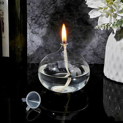 Transparent Glass Candle Holders with Candle Wick LS-DIY-WH0308-996B-1