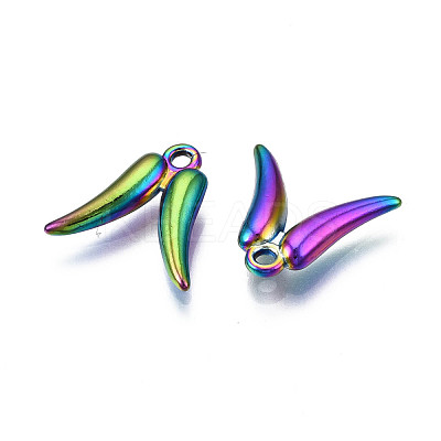 Rack Plating Rainbow Color Alloy Charms PALLOY-S180-326-1