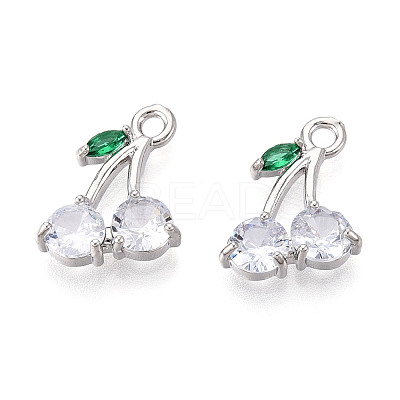 Brass Micro Pave Cubic Zirconia Pendants KK-T074-70P-01-1