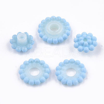 Rubberized Style Acrylic Beads MACR-T022-02C-1