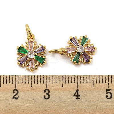 Brass Micro Pave Colorful Cubic Zirconia Pendants KK-G490-24G-1