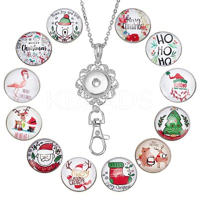 DIY Half Round Pendant Necklace Making Kits DIY-SC0019-99G-1