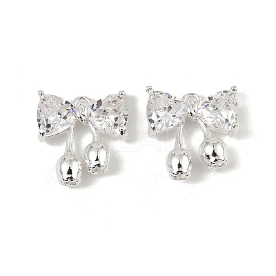 Brass Micro Pave Cubic Zirconia Charms KK-C155-07S-1