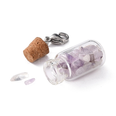 Glass Bottle Pendants HJEW-JM00221-04-1