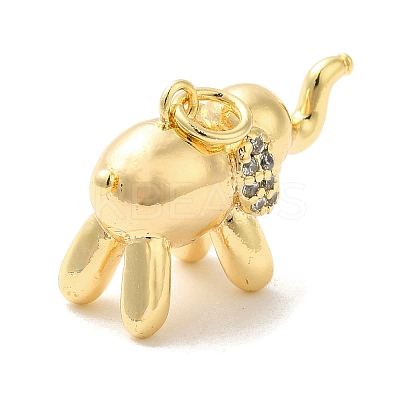 Brass Micro Pave Clear Cubic Zirconia Pendants KK-Z073-22G-1