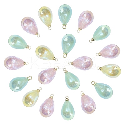 40Pcs 4 Colors Rainbow Iridescent Plating Acrylic Pendants MACR-CJ0001-59-1