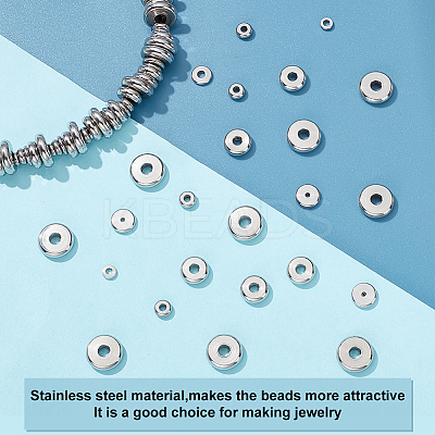 180Pcs 6 Styles 304 Stainless Steel Beads STAS-PH0005-18-1