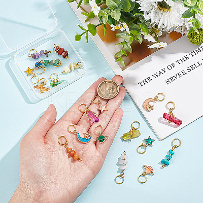 20Pcs 20 Style Natural & Synthetic Mixed Gemstone & Alloy Enamel Pendants FIND-BC0003-72-1