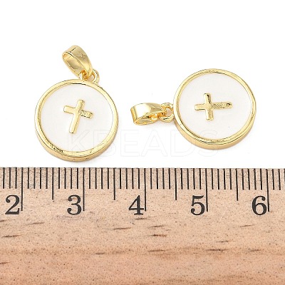 Brass Enamel Pendants KK-L256-14G-1