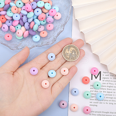 180Pcs 18 Colors Rondelle Food Grade Eco-Friendly Silicone Abacus Beads SIL-CA0003-14-1