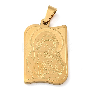 Mother's Day Theme PVD Vacuum Plating 304 Stainless Steel Pendants STAS-D069-01B-G-1
