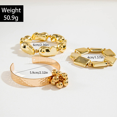 Rectangle Alloy & Iron Bangles Set FS-WGB93A7-01-1