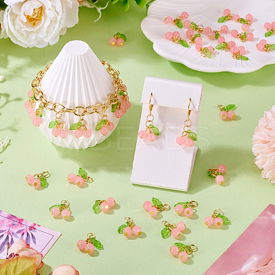 30Pcs Glass Pendants PALLOY-TAC0209-1