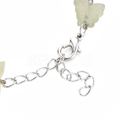 Butterfly Natural New Jade Beaded Bracelets for Girl Women BJEW-S145-002B-1