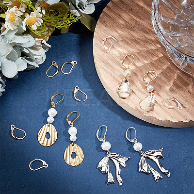44Pcs 2 Color Brass Leverback Earring Findings KK-CN0003-05-1