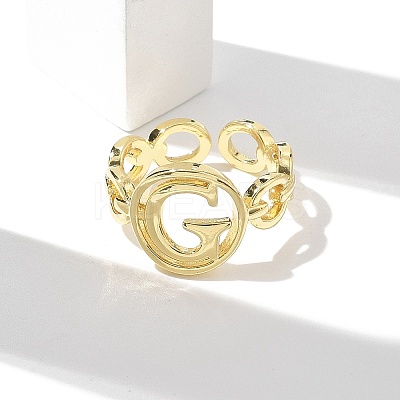 Brass Open Cuff Rings for Women RJEW-K289-01G-G-1