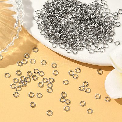Tarnish Resistant 304 Stainless Steel Open Jump Rings STAS-Q186-02-3.5x0.7mm-1