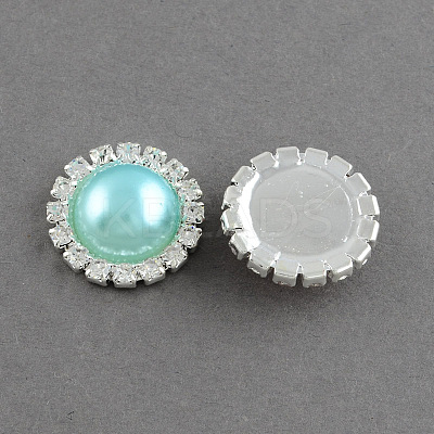 Garment Accessories Half Round ABS Plastic Imitation Pearl Cabochons RB-S020-02-A08-1