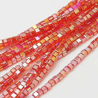 Electroplate Glass Beads Strands EGLA-D018-4x4mm-27-1