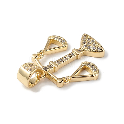 Rack Plating Brass Micro Pave Cubic Zirconia Pendants KK-F848-04G-1