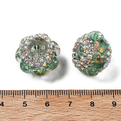 Acrylic Rhinestone Rondelle Beads OACR-S048-02G-1