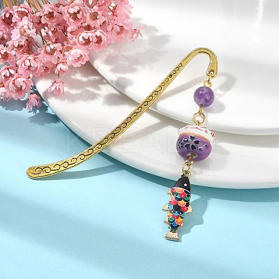 Japanese Style Maneki-neko Bookmark AJEW-JK00260-1