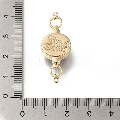 Brass Micro Pave Clear Cubic Zirconia Magnetic Clasps KK-H480-44G-1
